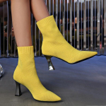 Naised kuduvad seksikad k&otilde;rged kontsad kingad terava ninaga Trend Chelsea saapad Disainer 2024. aasta talv Uus pahkluu &otilde;hukesed sokkisaapad pumbad 34 beež