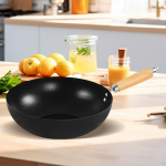 Hiina wok-pann puidust k&auml;epidemega k&ouml;&ouml;gin&otilde;ud Tugev mitmeotstarbeline munak&uuml;psetus 24cm