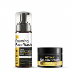 Ustraa Bright Skin Routine Combo - Foaming Face Wash - For Skin Brightening - 150 ml | Helps Prevent Blackheads | NO SLS & De-Tan Cream 50g