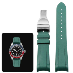 Klassikaline k&otilde;rgekvaliteediline kumer otsaga kummist kellarihm Tudor Black Bay GMT kellarihma jaoks kokkupandava pandlaga Must Sinine Punane 22mm Randmerihm 22mm black