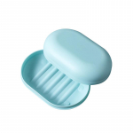 Suletud veekindel seebikarp kommiv&auml;rvi kodu Vannitoa ovaalne seebi&uuml;mbris kaanega reisiseebihoidja n&otilde;udealus Kaasaskantav mood lihtne ehtetarvik helesinine v&auml;rv