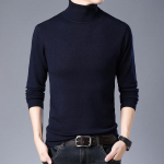 Kevad- ja s&uuml;gismood vabaaja meeste kampsun poolkeskkooli krae Meeste silmkoeline aluskampsun Pullover Slim Fit &uuml;hev&auml;rviline kampsun aluss&auml;rk XXXXL must