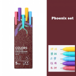 5 tk Retro Colors Geeli tindipliiatsi komplekt Multi Macaron Morandi Color 0,5 mm rull- pastapliiatsid p&auml;eviku joonistamise kirjutamise kingituste koolile