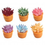 6 tk/komplekt miniatuurne tuhmumiskindel, kergesti hooldatav PVC Fairy Garden kunstlik mahlakas &otilde;ues kasutamiseks