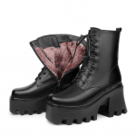 Naiste poolsaapad, platvorm k&otilde;rge kontsaga ehtsast nahast villased soojad talvesaapad, naiste n&ouml;&ouml;rsaapad, moed, naiste moed 36