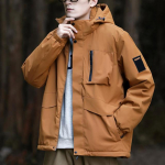 Meeste kerge jakk Tuulekindlad vihmakapuutsiga jakid meestele matkaratturite reisijope, suured suurused 8XL 6XL pruun