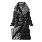 Kahepoolne pikk sulejope kevad-s&uuml;gisene turtlene kaelusega valge pardi sule soojad pargid Must kuldhall helesinine roheline valge S-5XL XXL must