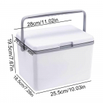 Ice Box Cooler kaasaskantav matkajahuti 5-liitrine multifunktsionaalne isoleeritud k&otilde;vajahuti j&auml;&auml;kinnitusega, vastupidav telkimiseks valge