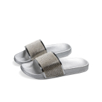 Moodsad Uued Kivist Naiste Sussid Pl&auml;tud Suvised Naiste Kristall Teemant Bling Rannaklid Sandaalid Vabaaja Kingad Slip-On Suss 9 gray