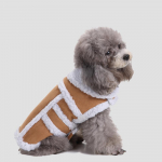 Talvised lemmikloomariided Kunsthirvenahast sametmantel Koera kassi riided Soe Jack aprikoosi