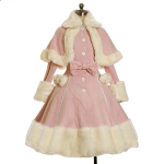 Naiste Mood Pikkade Varrukatega Karusnahast Mantlid Vintage Gooti Viktoriaanlik Magus Vibu Lolita Kleit S&uuml;gis Talv Soe Rev&auml;&auml;riga Kleit Mantel Fantaasia Cosplay Kost&uuml;&uuml;m L roosa