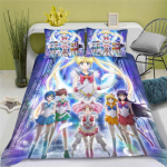 3D Sailor Moon Anime Voodipesukomplekt Tekikott 100% Pol&uuml;ester Sobib Lastele ja T&auml;iskasvanutele 3-osaline Komplekt 1 Tekikott 135x200m