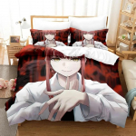 Anime Chainsaw Man Makima Voodipesukomplekt Poistele T&uuml;drukutele Twin Queen Suurus Tekikate Padjap&uuml;&uuml;r Voodi Lapsed T&auml;iskasvanud Kodutekstiil EU Single 135x200cm