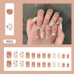 24 tk Love Nail Art t&auml;iustatud k&uuml;&uuml;nelaaster Prantsuse kantav k&uuml;&uuml;nte eemaldatav k&uuml;&uuml;nelaaster L&uuml;hike balletik&uuml;&uuml;ne T-nael