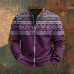 Meeste Retro Casual gradienttr&uuml;kiga kampsun S