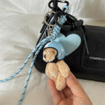 Armas kiiver, karu ripats DIY isikup&auml;ra auto v&otilde;tmehoidja kaunistus, kootud k&ouml;iega rippuv mobiiltelefoni v&otilde;tmehoidja koti tarvikud one size sinine