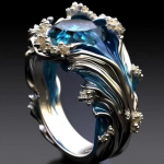 Sinise V&auml;rvi Merelaine Reguleeritava Avaga S&otilde;rmused Naistele Mood Vaik Aksessuaarid Ehted Lainete D&uuml;naamiline Ilu Ookeani Vande Opening adjustable