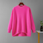 S&uuml;gistalvine vintage avara suurte varrukatega &uuml;laosa &uuml;hev&auml;rviline pullover, poolk&otilde;rge kraega kampsun OneSize must