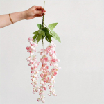 3 tk viinamarjarotangist kunstlik v&otilde;lts Wisteria ripplilled 55 cm Wisteria kunstlilled Garland siidist Wisteria viinapuu rotangist kodus &otilde;ues pulmapeole valge