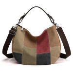 Vintage Patchwork k&auml;ekott Moodne &uuml;he &otilde;lakott, naiste suur l&otilde;uendiv&auml;rvi kott One Size brown