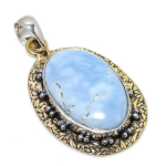 Owhyee Opal Handmade 925 Sterling Silver Two Tone Pendant 2.32 a0l60