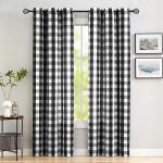 2 tk klassikalist ruudulist silmuskinnitusega poolpimendavat kardinat, sobivad elutubadesse, magamistubadesse, s&ouml;&ouml;gitoa 101x213cm&Grommet Top