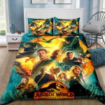 Dinosaurused Jurassic Park 3D Prinditud Voodipesukomplekt &Uuml;he-, Twin-, T&auml;is-, Queen-, King-suuruses Voodikomplekt T&auml;iskasvanu Laste Magamistoa Voodipesu Kingitus 135X200cm-2pcs