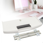 under Desk PC Keyboard Drawer Tray Desktop Extender Push and Pull Smooth Accessories 54.7cmx27cm White 27mm W Rail