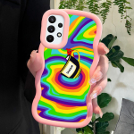 V&auml;rvitud mustriga Big Wave Edge pehmest silikoonmaterjalist Macaron telefoni&uuml;mbris, p&otilde;rutuskindel kaitsev kummist korpus Samsung Xiaomi Poco Redmi jaoks Redmi 13C valge