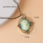 Vintage stiilis pronks helesinine kaameo kaelakee The Vampire Diaries Katherine Beauty pea ripats kaelakee naistele 1pc