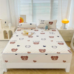 Lilleline voodilina Queen-suurusele voodile Paks voodilina Tepitud madratsikaitse madratsikate (Padjap&uuml;&uuml;r vaja tellida) 2 pillowcase48x74cm gray