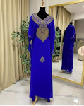 Ramadan Eid M&Uuml;&Uuml;K Pikk kleit Georgette Maroko Dubai Kaftan Abaya Farasha Kleit XS sinine