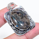 Larvikite Stone Handmade 925 Sterling Silver Jewelry Pendant 2.09 z5k59