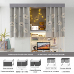 Pimendav voodikardin &uuml;lemisele narile &ndash; paks ja tugev, printsessi stiilis alumisele narile/lauale, ideaalne naiste &uuml;hiselamutesse Gray Dustproof Top [For Beds up to 1m Wide]