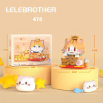 Loovus Fortune Cat Lucky ehitusplokk T&ouml;&ouml;lauakaunistus Armsad loomakingitused Fortune Cat-476Pcs