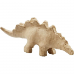 Dinosaure en papier m&acirc;ch&eacute; &agrave; d&eacute;corer - St&eacute;gosaure - 9 x 21,9 cm