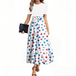 Naiste suvine kleit, lahtine rannapuhkuse vabaaja s&uuml;gava V-kaelusega vestkleit, elegantne s&auml;rkkleit L sinine