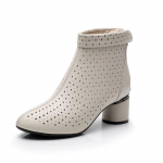 Kevadine uus stiil ehtsast nahast &otilde;&otilde;nsad naiste saapad keskmise kontsaga paksu kontsaga saapad Mugavad pehme tallaga l&uuml;hikesed saapad Moodsad sandaalsaapad 39 beež