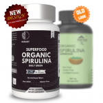 Orgaanilised spirulina kapslid, 1000 mg portsjoni kohta, supertoidud kaalulangetuseks Pack=60 Capsules