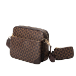 Moekas kolmeosaline meeste tr&uuml;kitud &uuml;he &otilde;larihmaga kott, mitmek&uuml;lgne ja retro kevad-suvine trendikas crossbody postiljoni v&auml;ike ruudukujuline kott