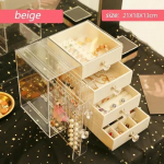 Majapidamise plastist sahtlit&uuml;&uuml;pi ehtekarp L&auml;bipaistev Viimistlus Meigikorraldaja K&otilde;rvar&otilde;ngaste N&auml;idishoidik Riiul Tarvikud hall