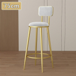 75/65CM Seljatoega Baaritoolid Majapidamise S&ouml;&ouml;gitoa K&otilde;rged Toolid Kohviku Kerge Luksus Sepisrauast Tool 【75CM+Backrest】White