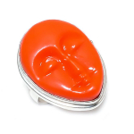 Natural Cameo Gemstone Handmade 925 Sterling Silver Jewelry Ring Size 6.5 p4t23