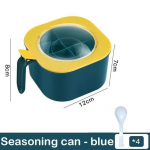 4 in 1 Seasoning Box with Spoon Spice Jar Multi Compartment Salt Pepper Spice Jars Pots Kitchen Accessories Condiment Container A-1