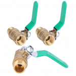 3 tk 12-tolline veetoru kuulventiil sise-v&auml;liskeermega paksendatud messingist t&uuml;hjendus-sulgeventiil