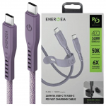 Energea Kabel Flow Usb-C - Usb-C1.5M Fioletowy/Purple 240W 5A Pd Fast Charge