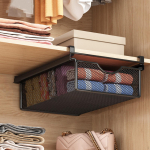 Hanging Pullout Drawer Basket, Wire Mesh Storage Basket Organizer, under Cabinet for XS