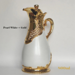 2024 Uus Araabia Termos 800ml L&auml;his-Ida stiilis Restoran Kodu Klaasvoodriga Kuumaveekann 24 tundi Termospudel 701-800ml p&auml;rl valge v&auml;rv