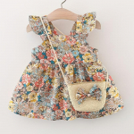 Vintage beebit&uuml;drukute kleidid Suvised puuvillased &otilde;hukesed v&auml;ikelaste kost&uuml;&uuml;mid, varrukateta imikute riided 100cm