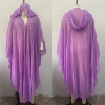 Pikk kapuutsiga keepkleit kuumliimitud strasskivide ja helmestega, moslemi abaya, elegantne, stiilne naister&otilde;ivas One Size